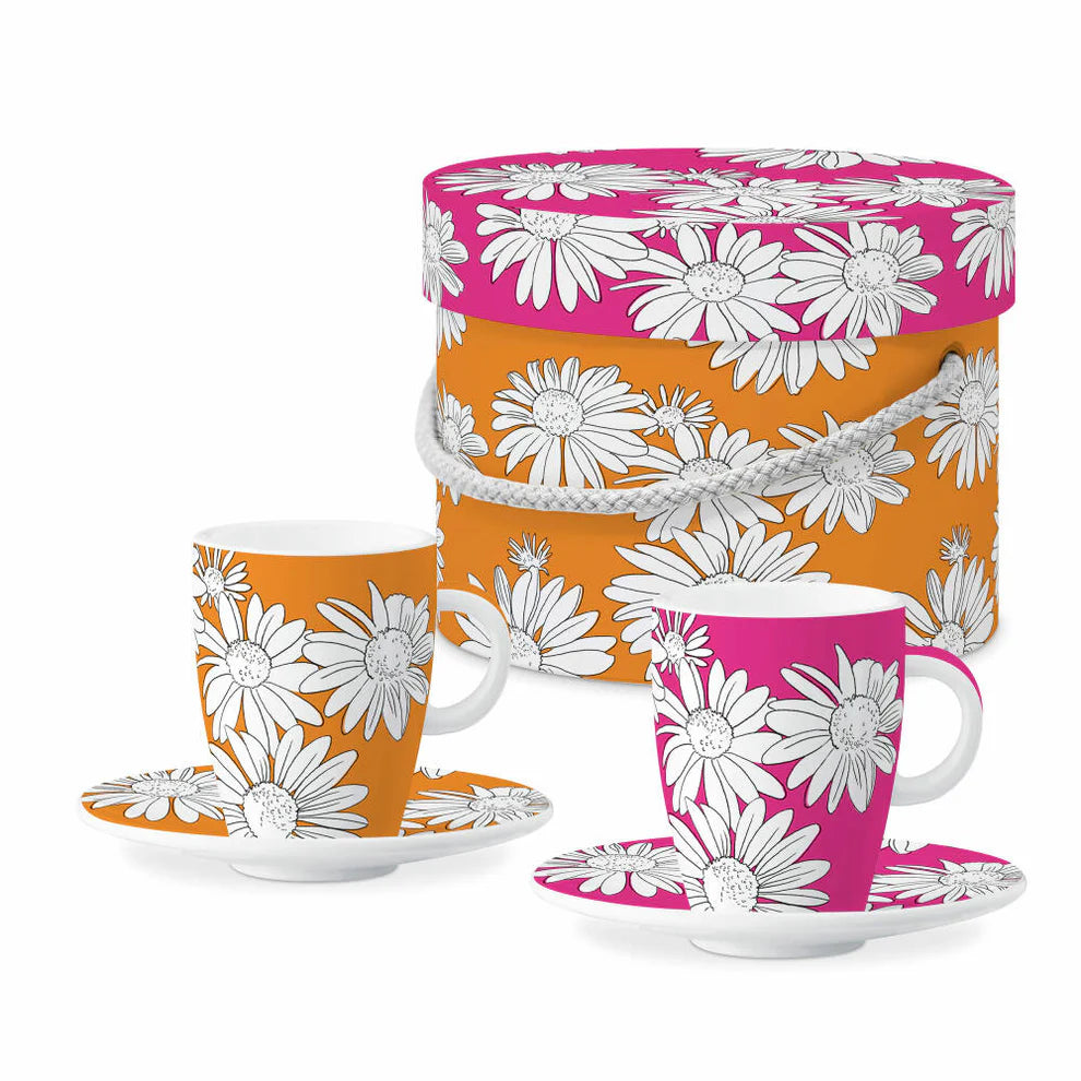 Σετ 2 φλυτζάνια espresso "Peggy pink and orange"