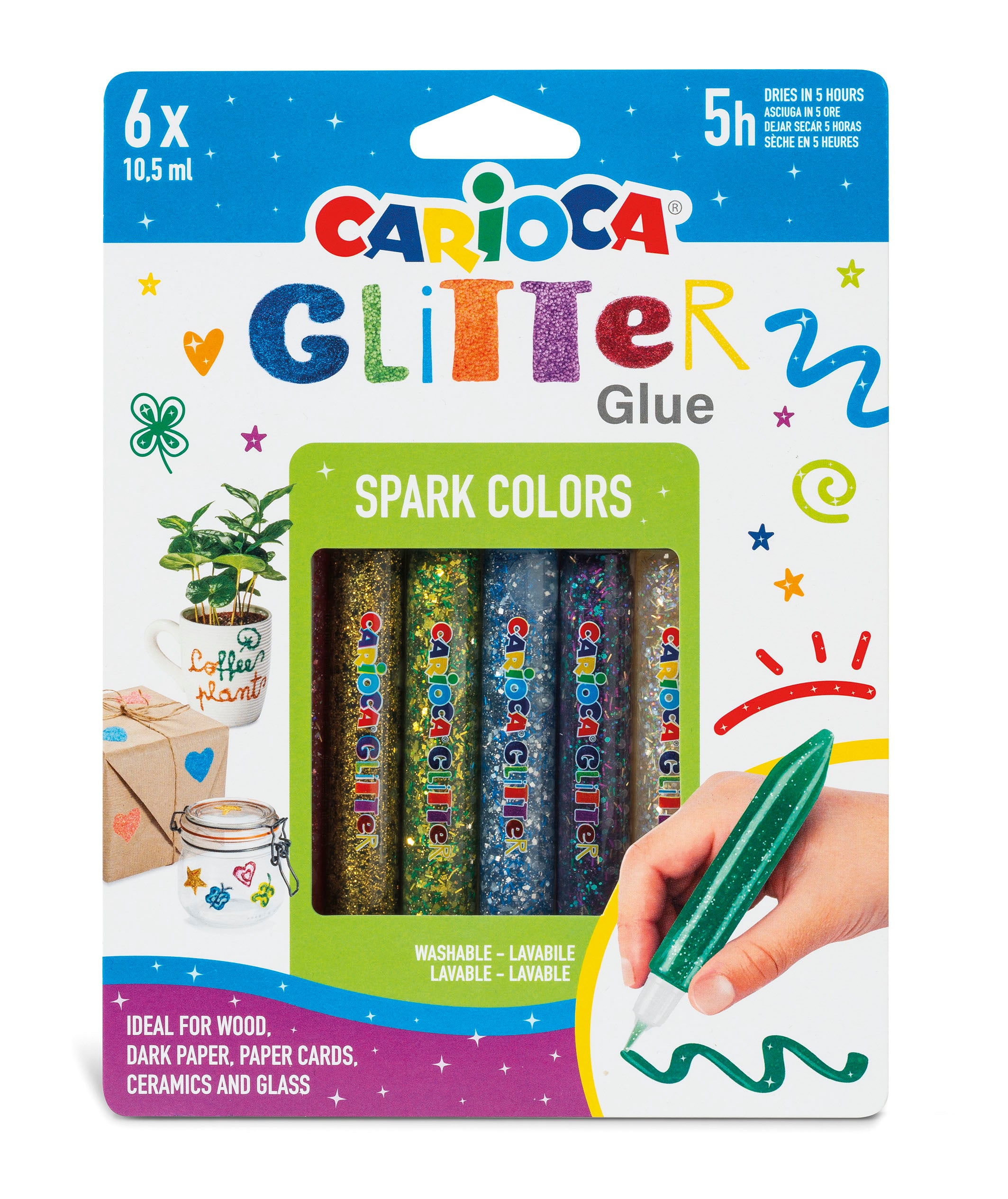 Κόλλα Carioca Glitter Glue Spark (6 χρώματα)