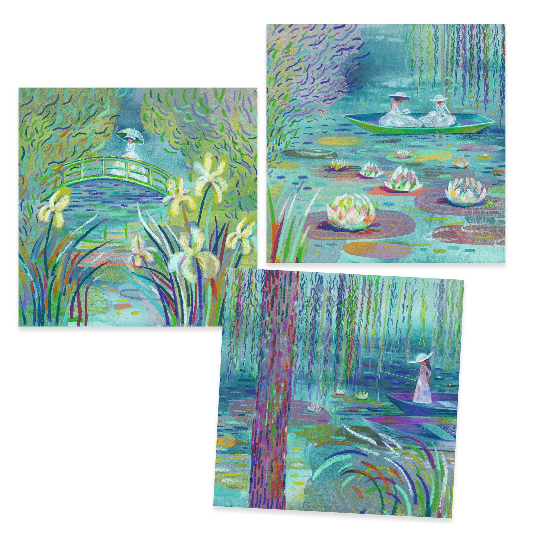 Inspired by Monet - Ιμπρεσιονισμός, Ζωγραφίζω με κηρομπογιές "Νούφαρα"