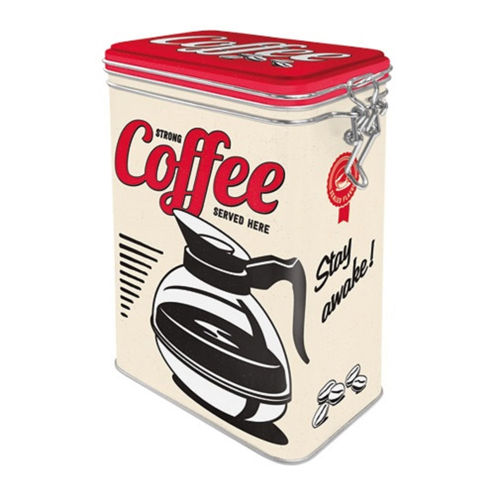 Nostalgic μεταλλικό κουτί με κλιπ "USA Strong Coffee Served Here"