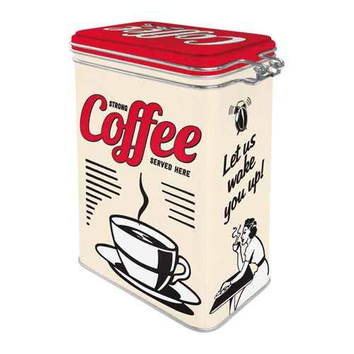 Nostalgic μεταλλικό κουτί με κλιπ "USA Strong Coffee Served Here"