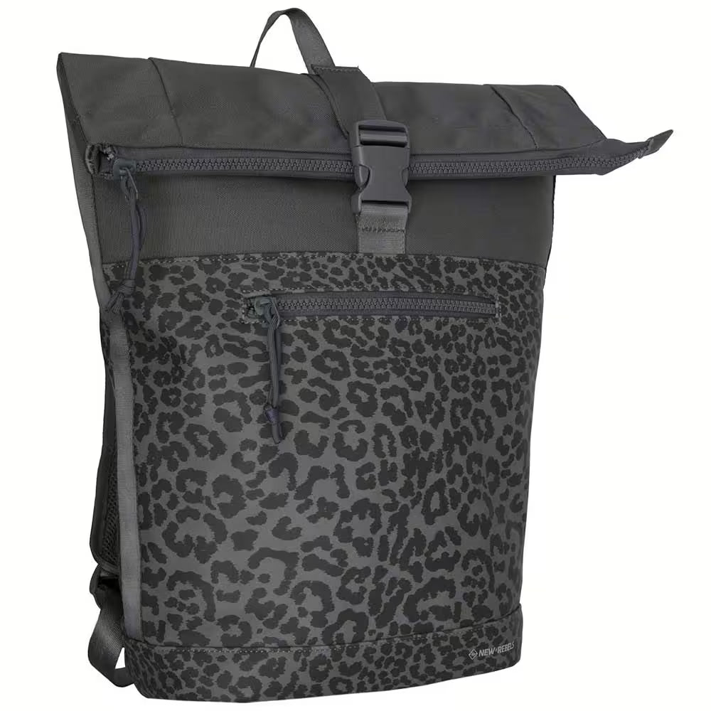 Σακίδιο πλάτης New Rebels Urban, Leopard New York Black Rolltop