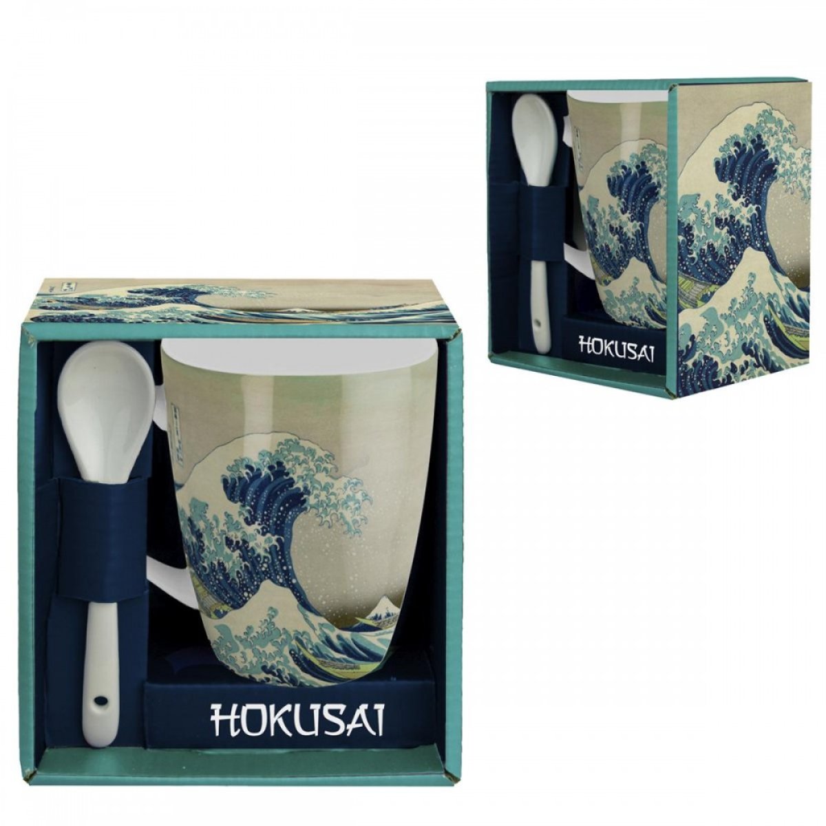 Κούπα “Το Κύμα” με κουταλάκι- Hokusai