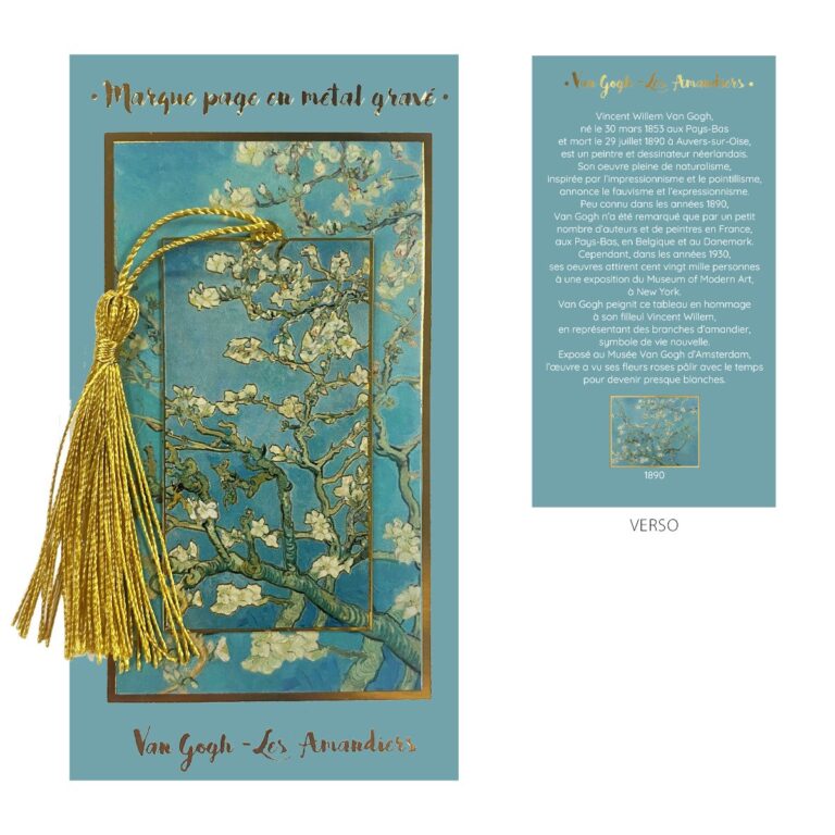 Μεταλλικός σελιδοδείκτης με κάρτα “Les Amandiers” Van Gogh
