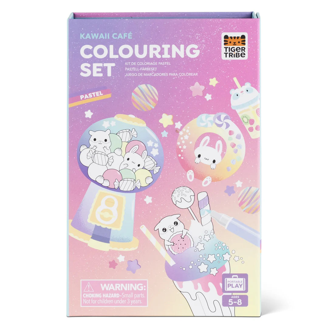 Σετ δραστηριοτήτων –  Pastel Colouring Set Kawaii Cafe