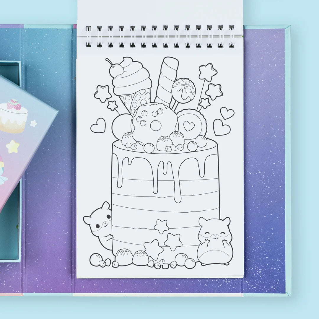 Σετ δραστηριοτήτων –  Pastel Colouring Set Kawaii Cafe