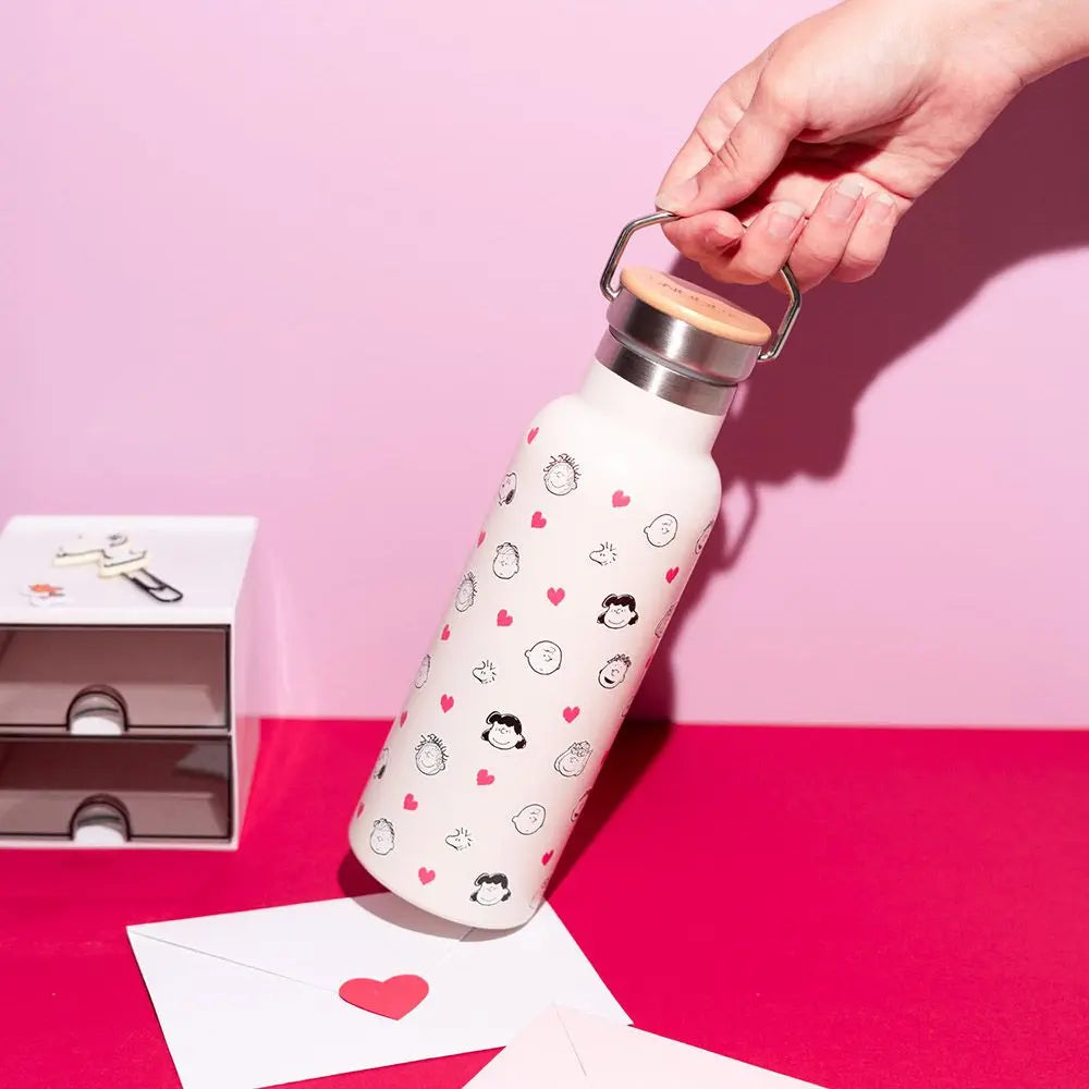 Μεταλλικό μπουκάλι με λαβή 500ml Snoopy, Love Season