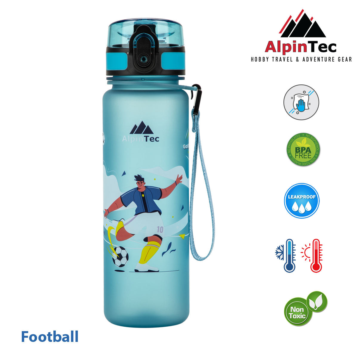 Παγούρι glow blue 500 ml "football"