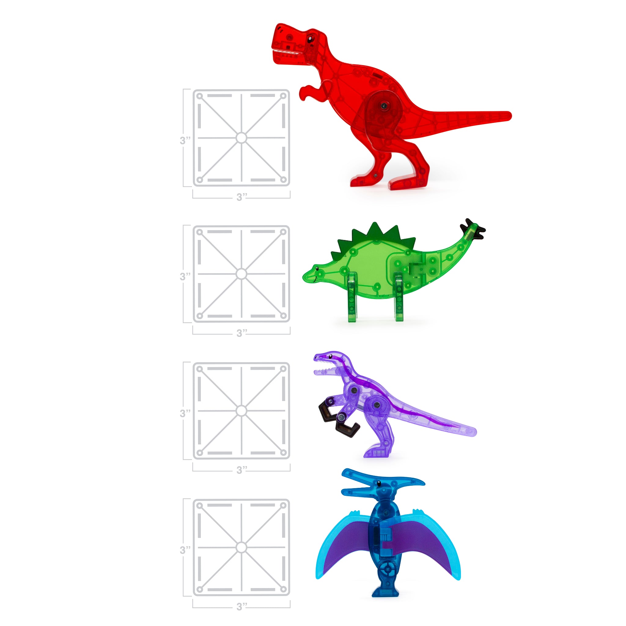Μαγνητικό Παιχνίδι 40 κομματιών Dino World Magna-Tiles