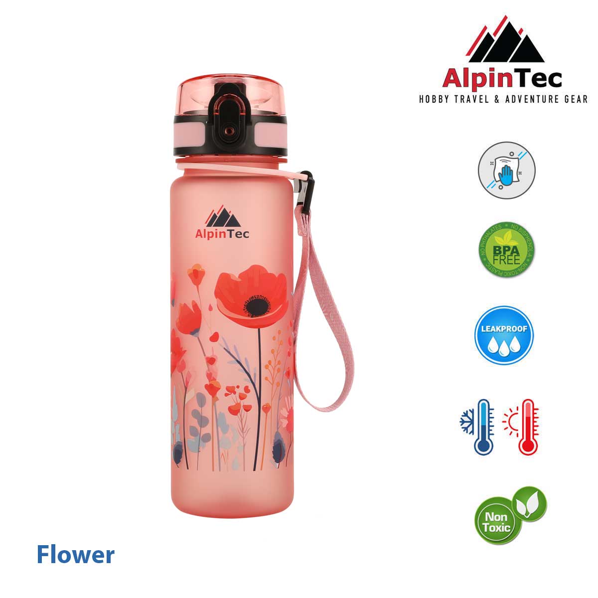 Παγούρι Mood Pale Pink 500 ml Flower