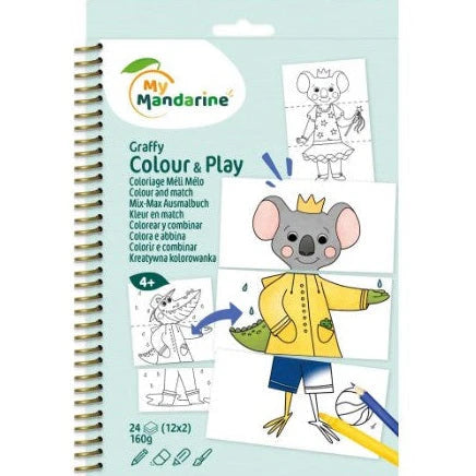 Μπλοκ Ζωγραφικής 15x23εκ, Colour & Match - Dressed Animals