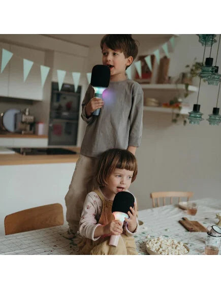 Μικρόφωνο Karaoke επαναφορτιζόμενο με φως & bluetooth - Ροζ