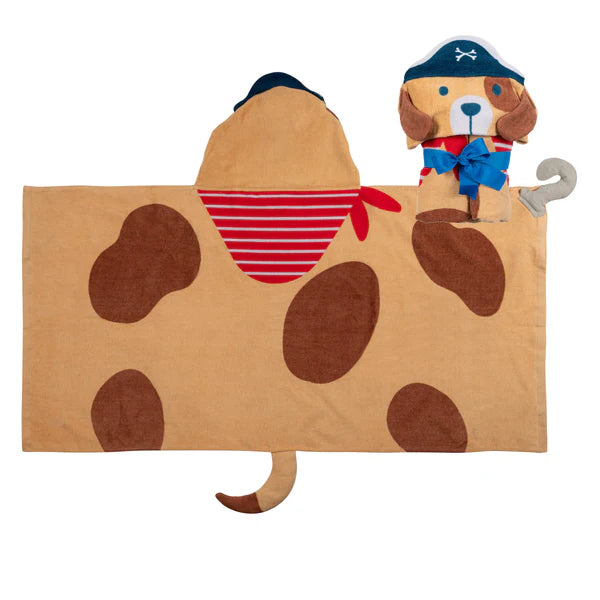 Πετσέτα θαλάσσης με κουκούλα "Pirate Dog"