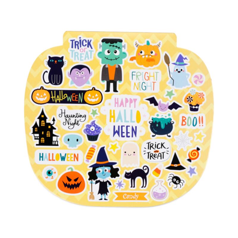Halloween -Αυτοκόλλητα σε βιβλίο με σχήμα κολοκύθας