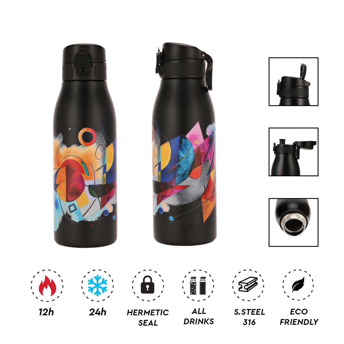 Θερμός 700ml Fellow Print, Black