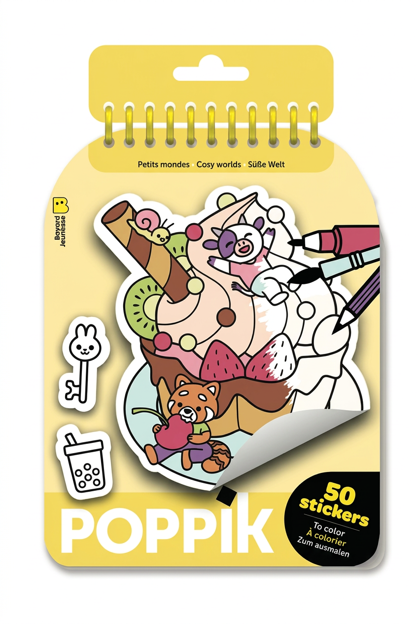Poppik Colouring Stickers Cosy Worlds