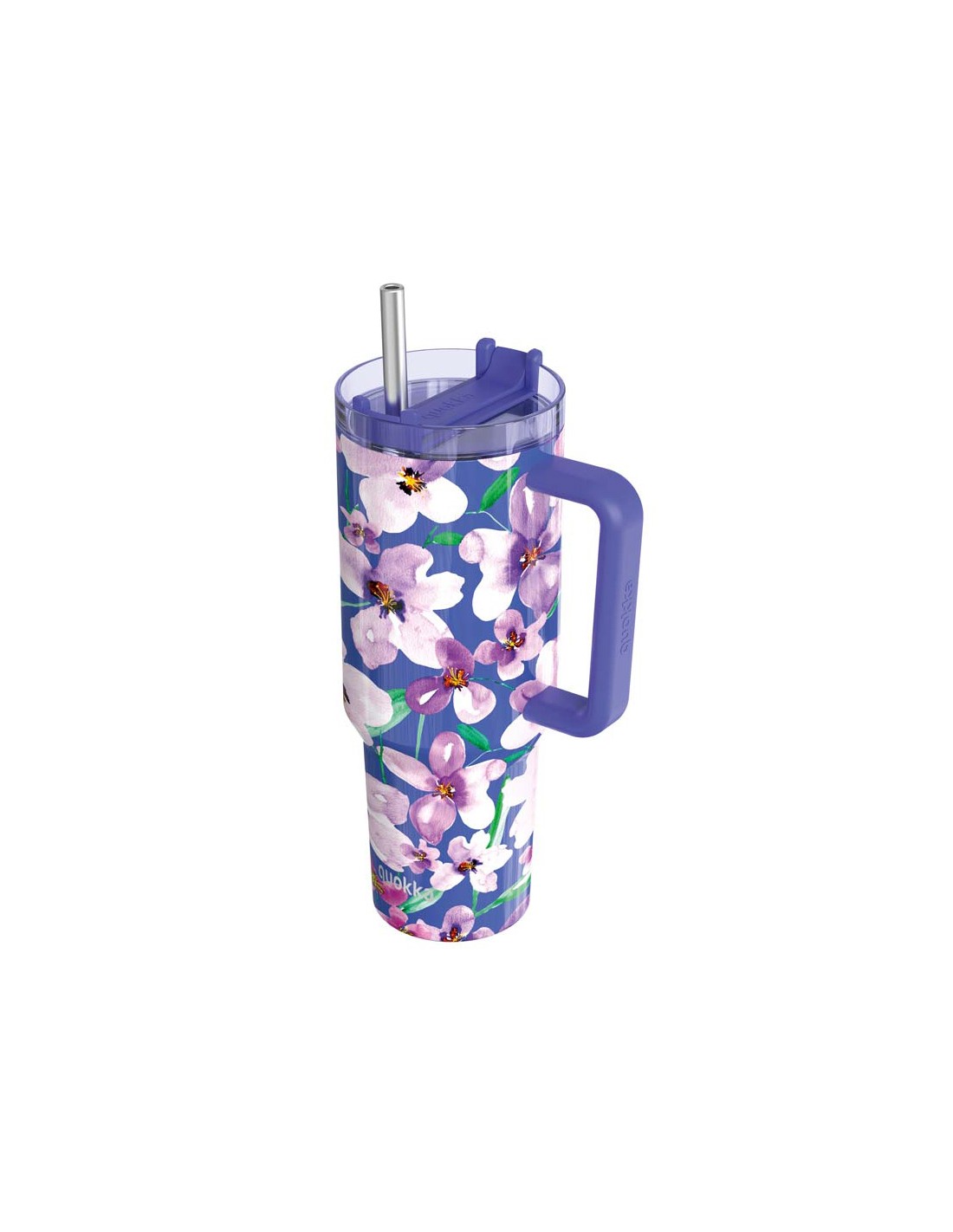 Μπουκάλι θερμός με καλαμάκι και λαβή 1200ml "Flower Dusk XL"