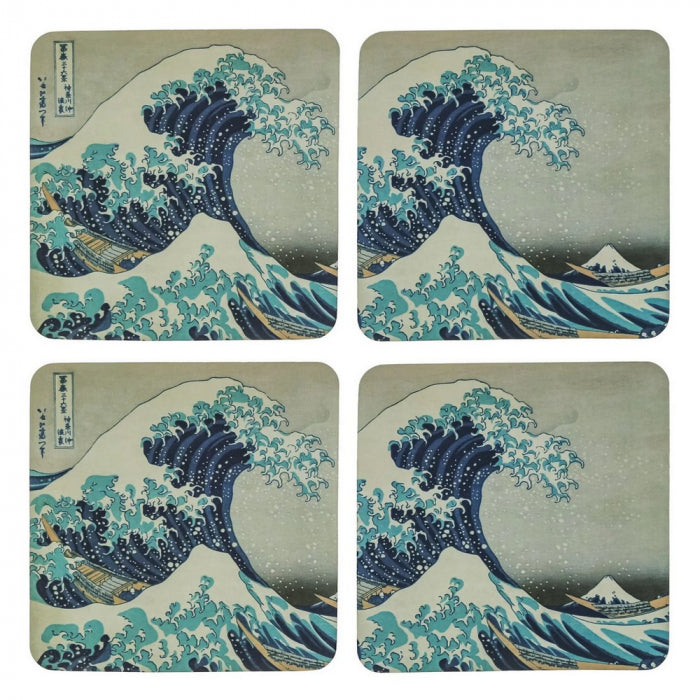 Σετ 4 σουβέρ - Hokusai