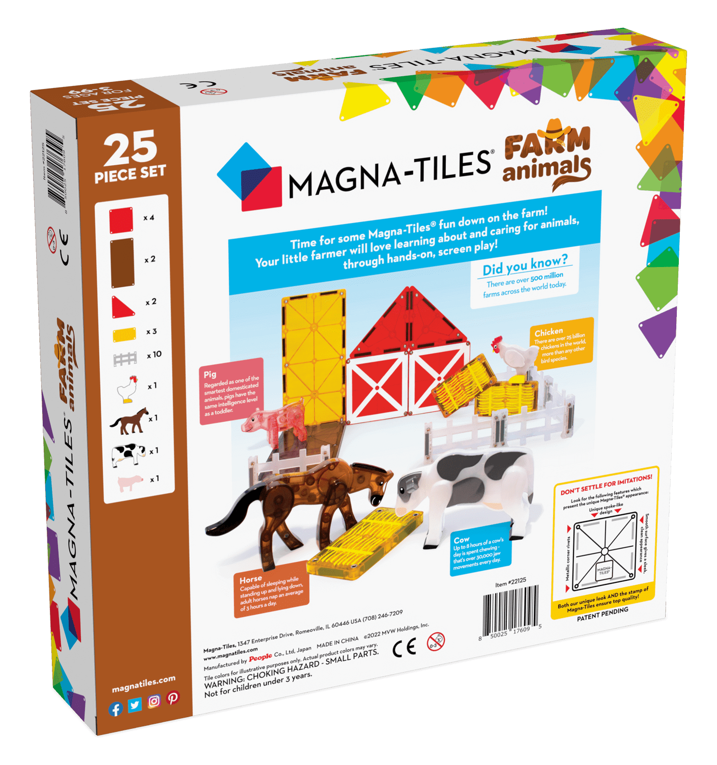 Μαγνητικό Παιχνίδι 25 κομματιών Farm Animals Magna-Tiles