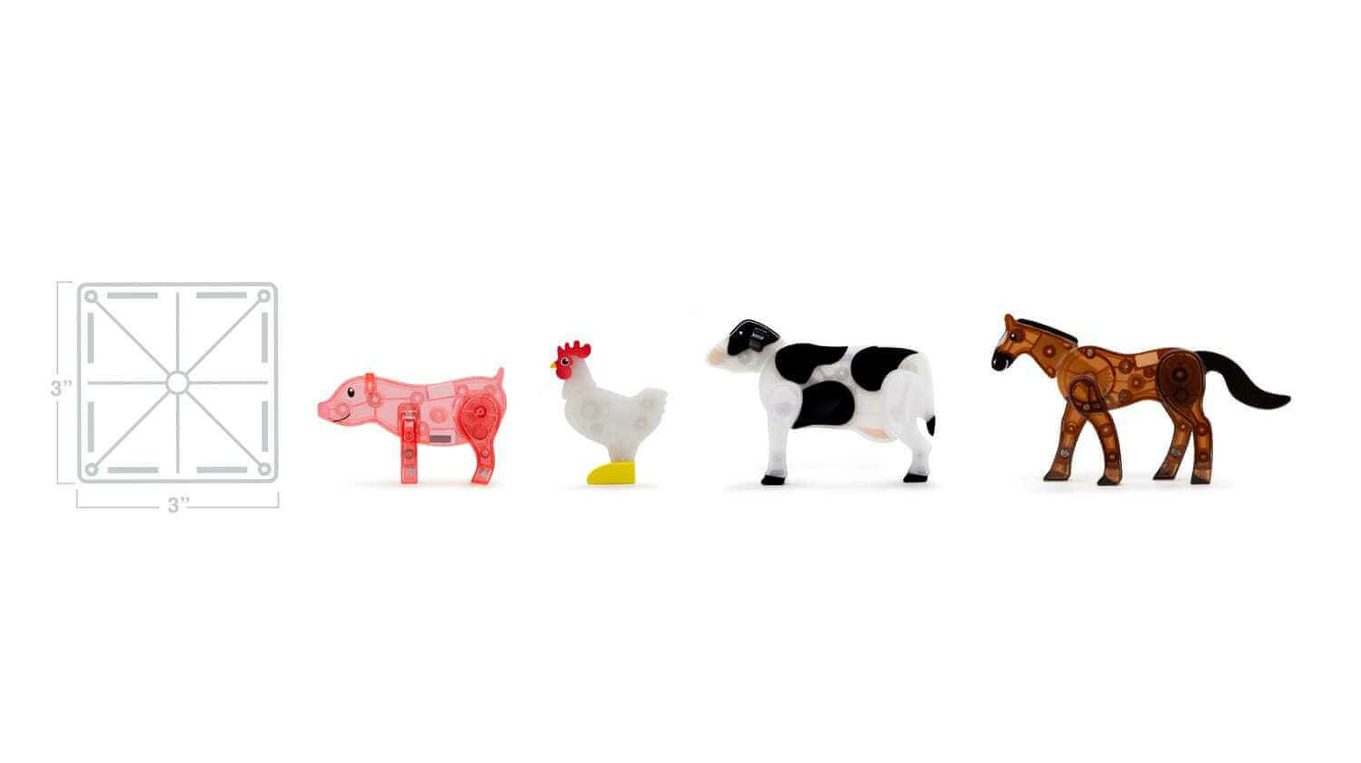 Μαγνητικό Παιχνίδι 25 κομματιών Farm Animals Magna-Tiles