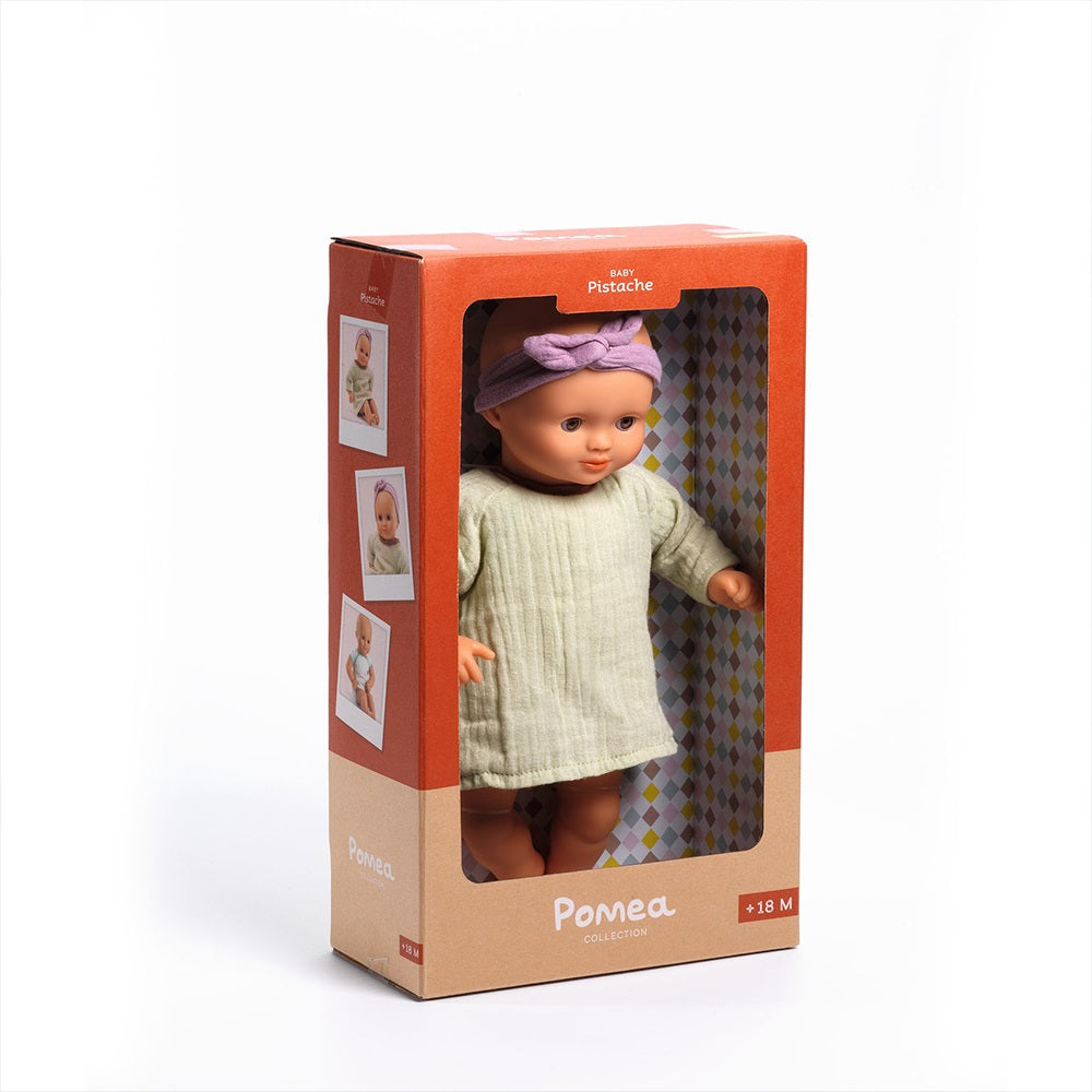 Κούκλα βινυλίου μωρό "Doll Pistache" 32 εκ.