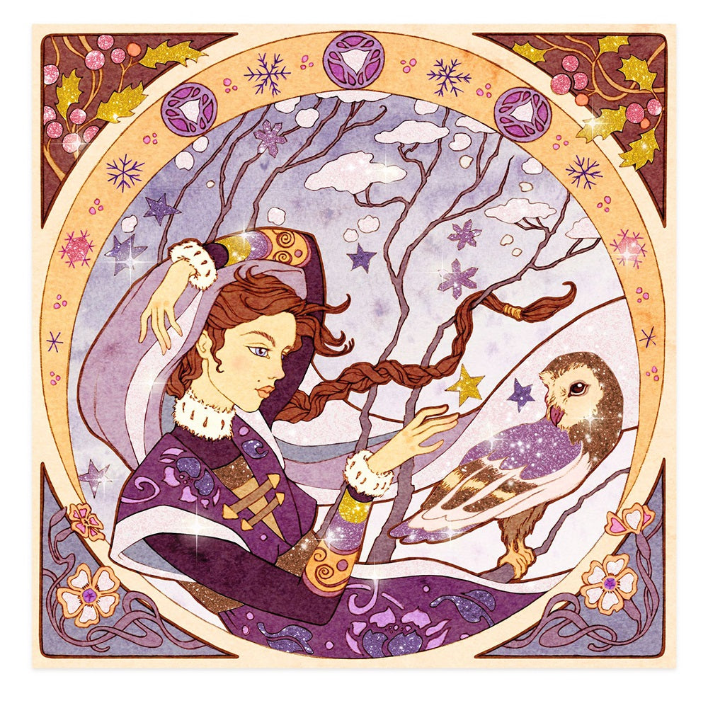 Inspired by Alfons Mucha- Ζωγραφίζω με γκλίτερ "Νεράιδες"