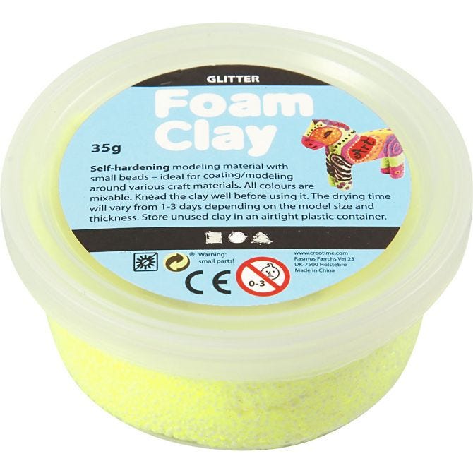 Foam clay κίτρινο με γκλίτερ, 35 γρ.