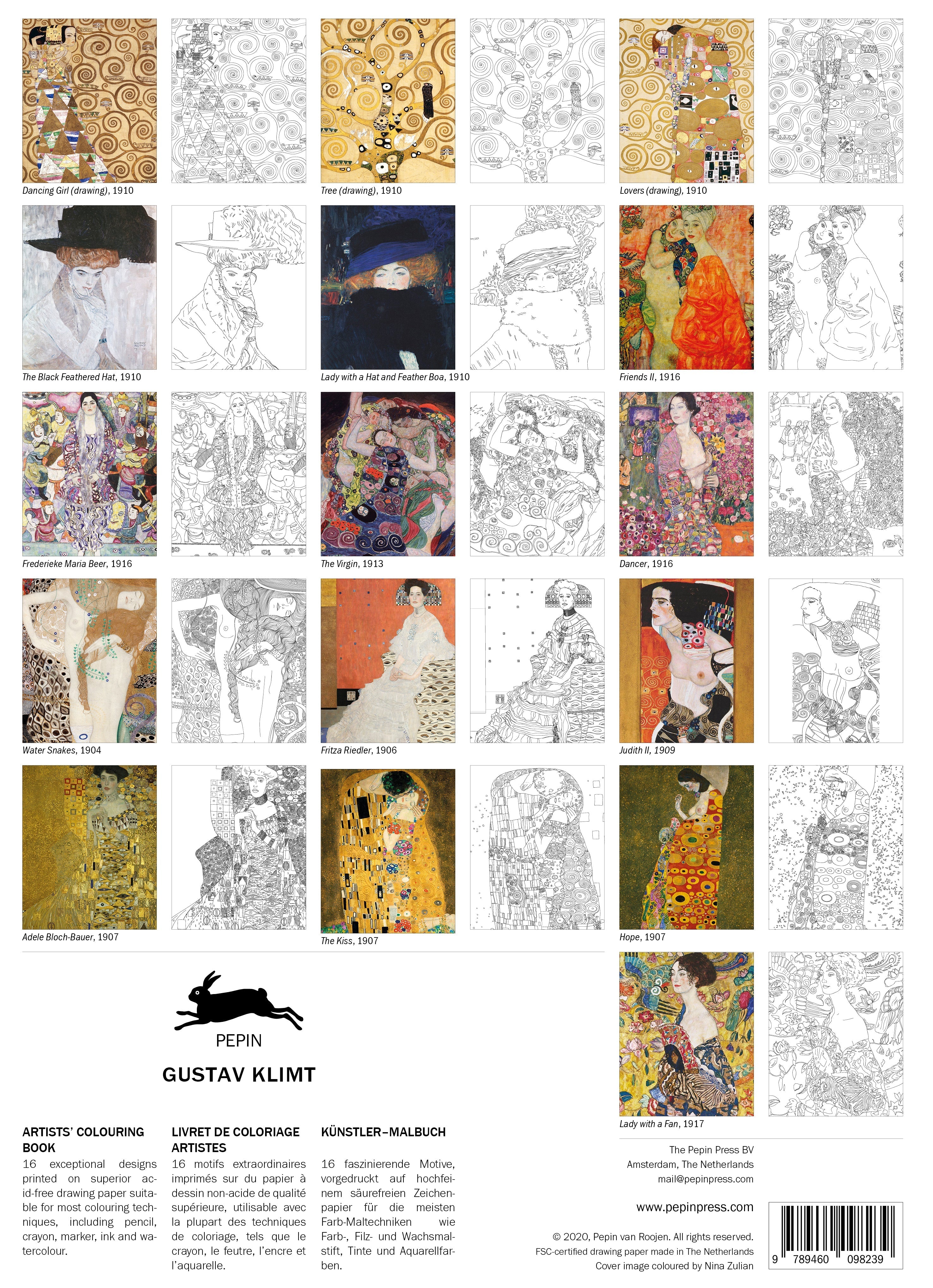 Βιβλίο Ζωγραφικής για Καλλιτέχνες - Gustav Klimt | Pepin